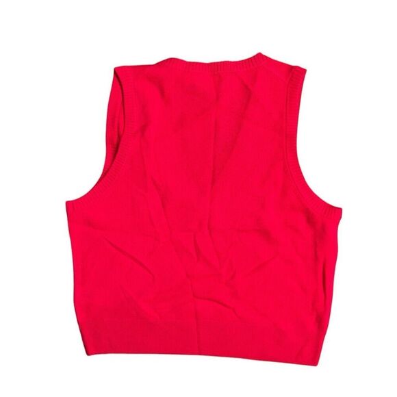 J CREW Sweater Vest WMNS L Hot Pink Cashmere Luxury Soft BS941 Valentines Spring - Picture 8 of 9